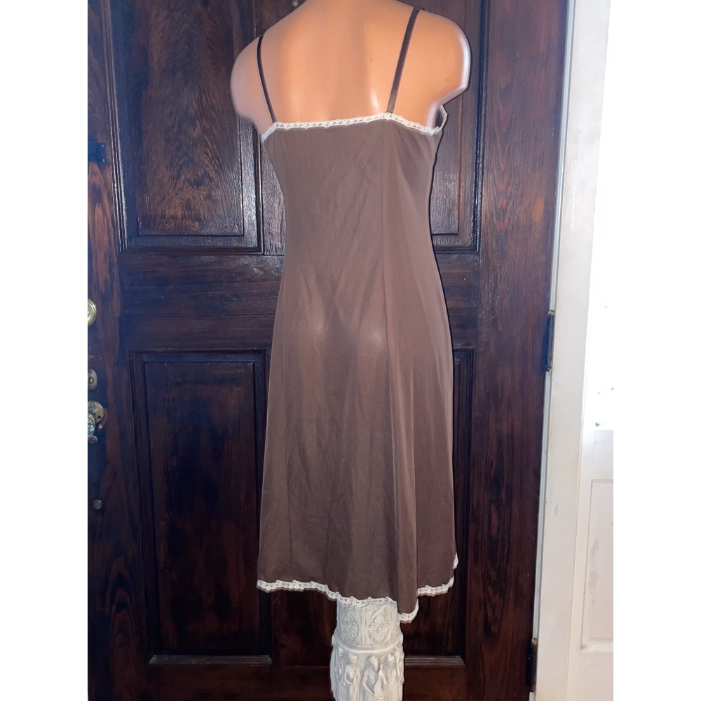 Vintage Silky brown Vanity Fair full Slip lingerie dress 34 - Picture 5 of 9